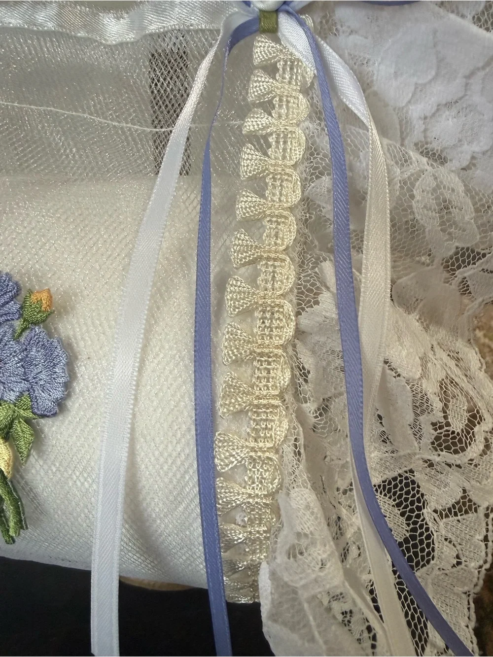 💐 Hand Crafted White Hand Towel & Spare Toilet Paper Holder with Lace Trim 💐